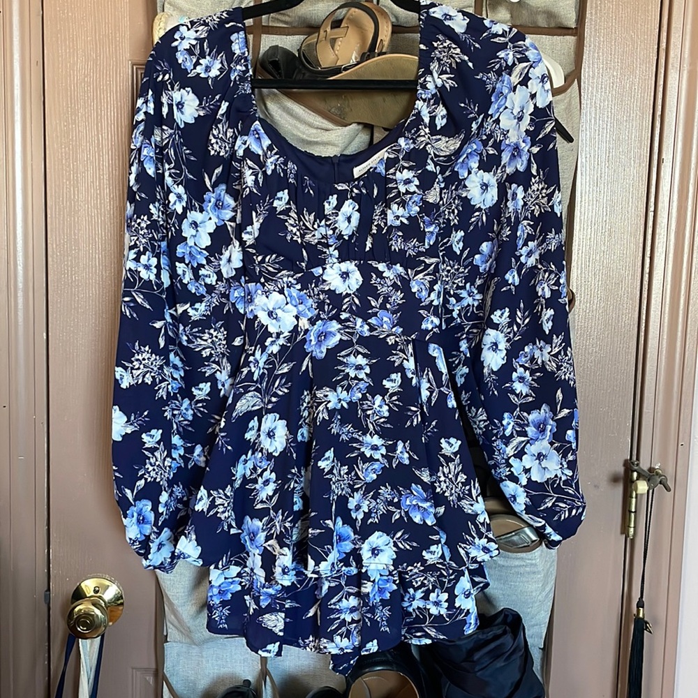 Alter’d State blue floral romper